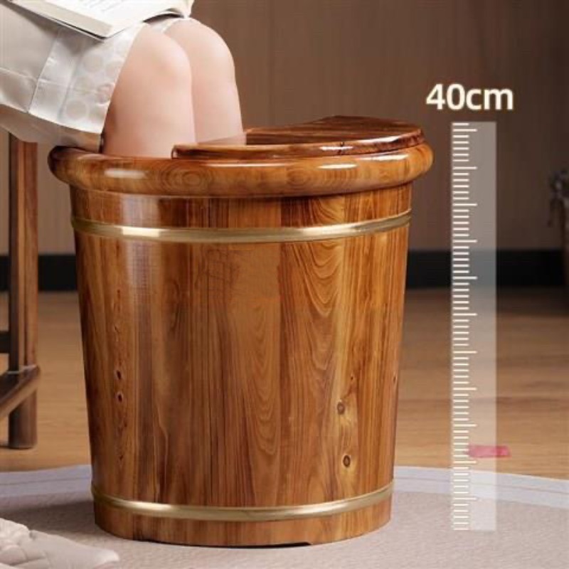 Spa & Wellness Retreat - Wooden Foot Soaking Bucket, Solid Wood